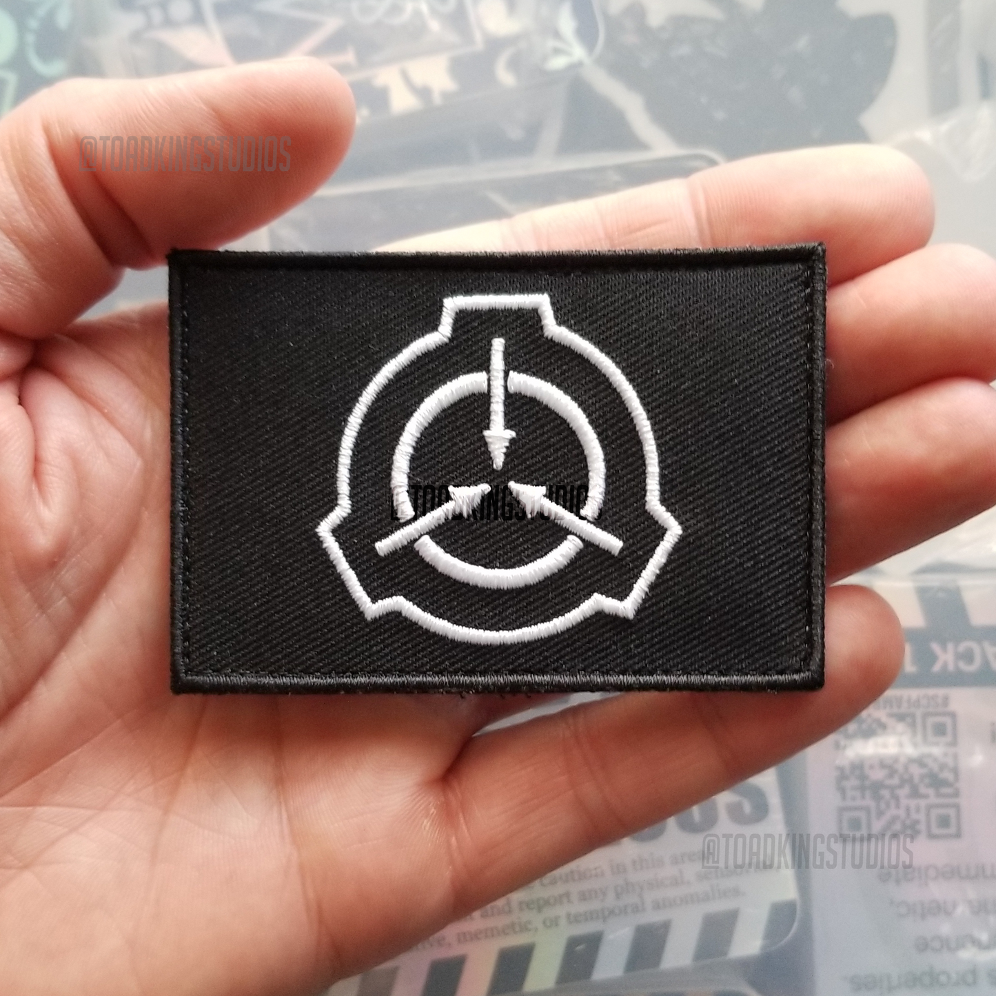 Rectangle SCP Logo Black 3-inch Patch, Hook & Loop Back