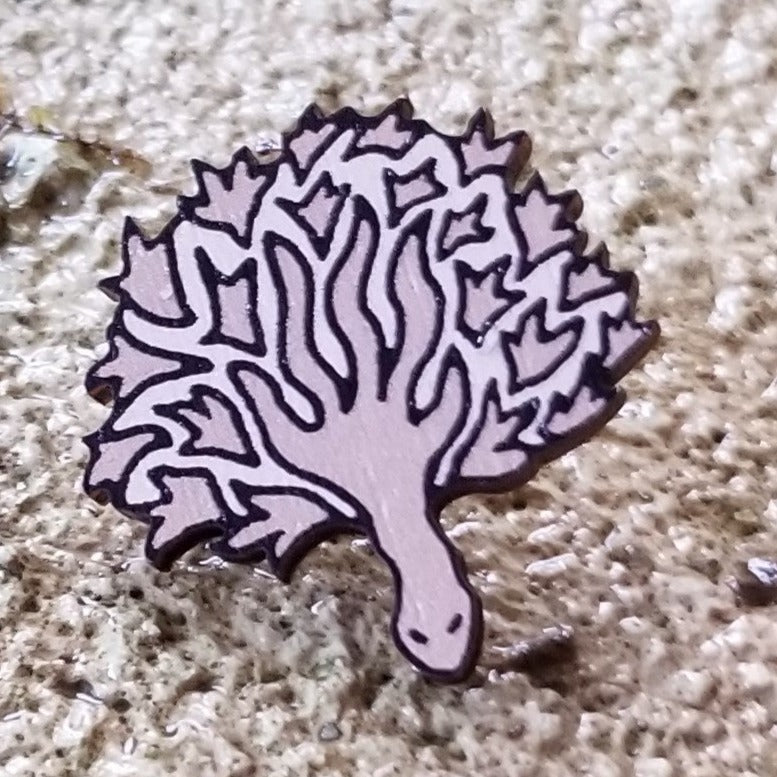 Wooden Serpents Hand Pin