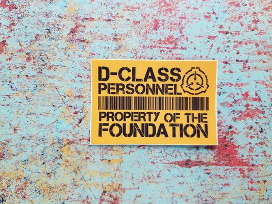 D-Class Personnel Orange Sticker