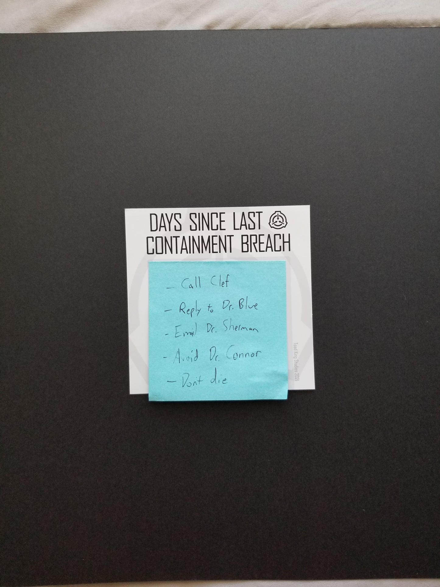 Days Since Last Containment Breach Magnet