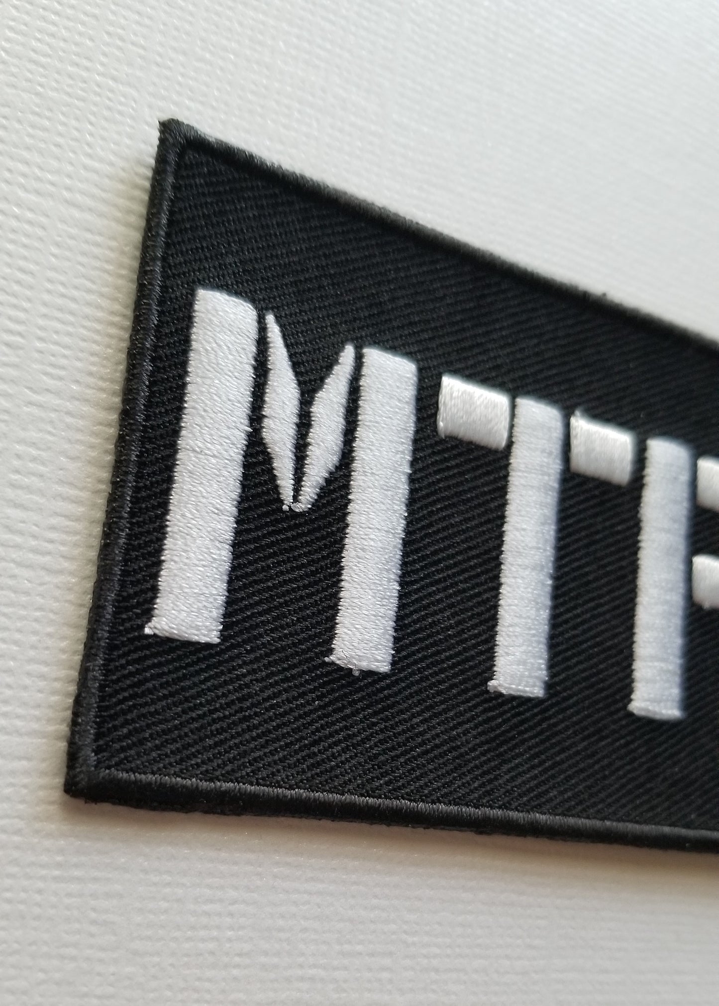 MTF Stencil Iron-on Text Black Patch