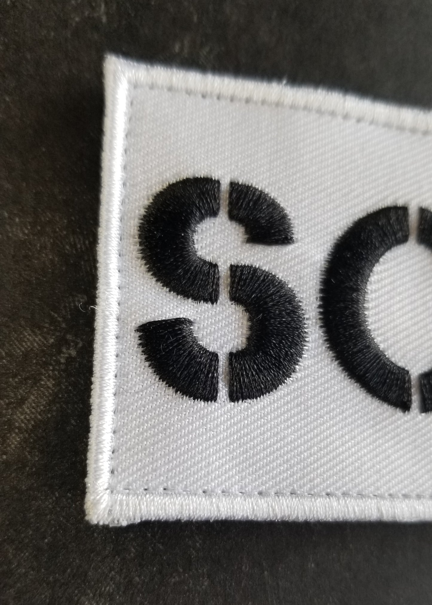 SCP Stencil Text White Patch