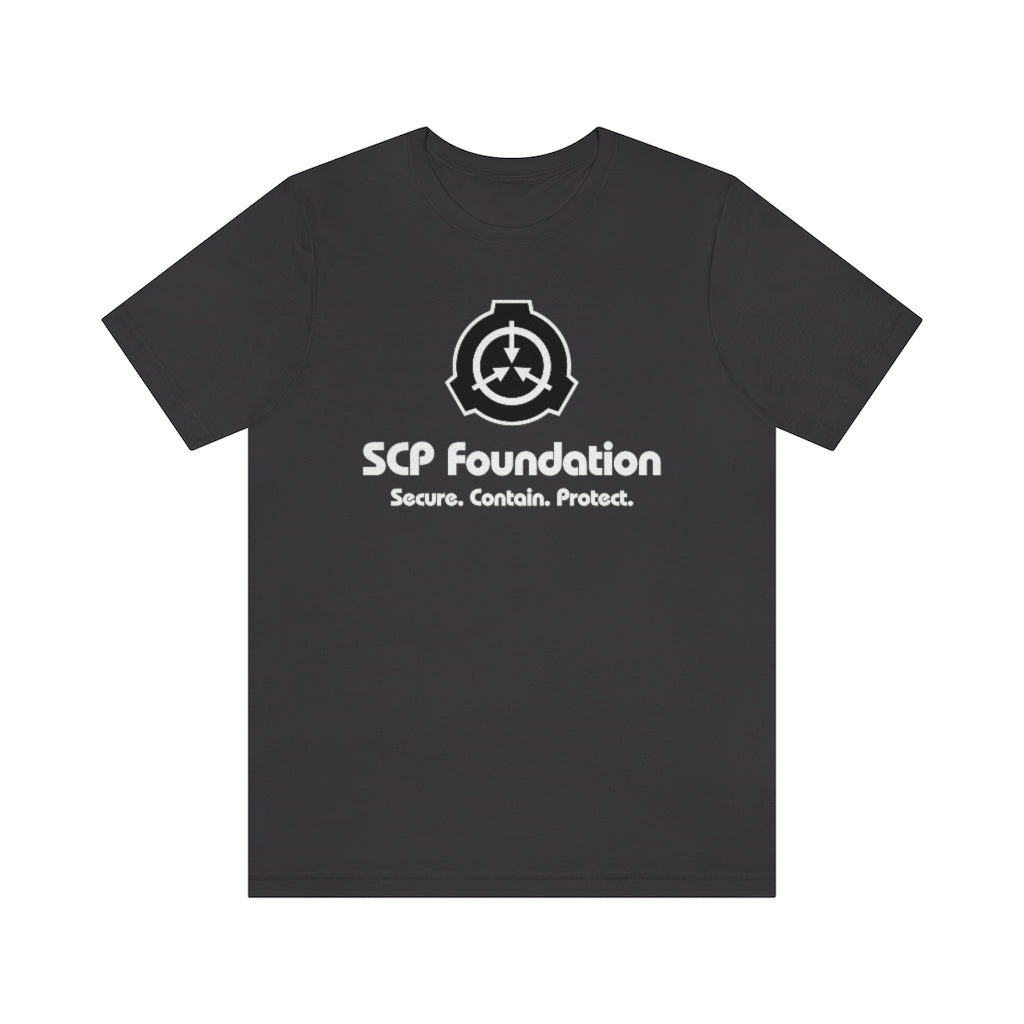 SCP Logo with Bottom Text Slogan Short-Sleeve Unisex T-Shirt