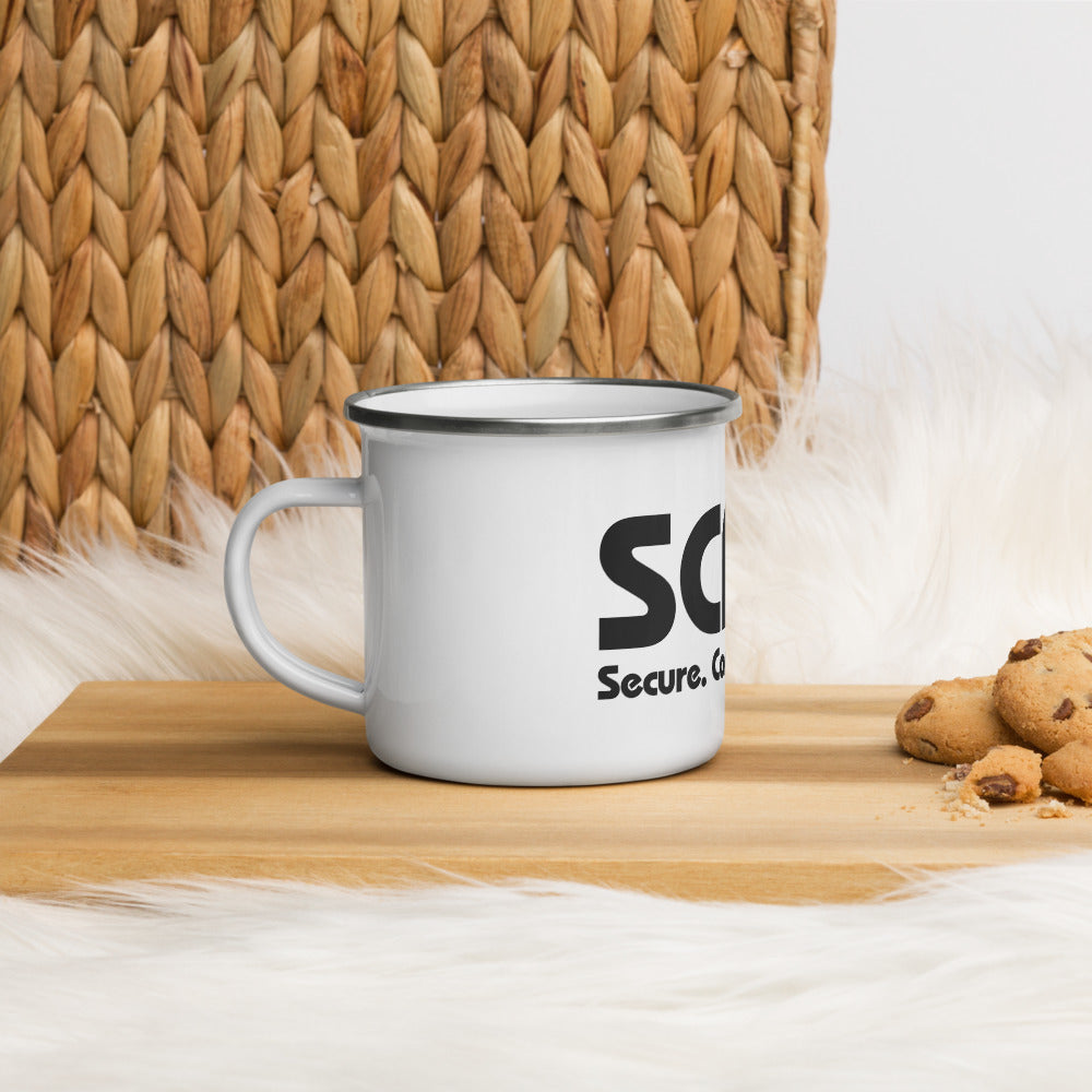 SCP Logo and Text Enamel Mug