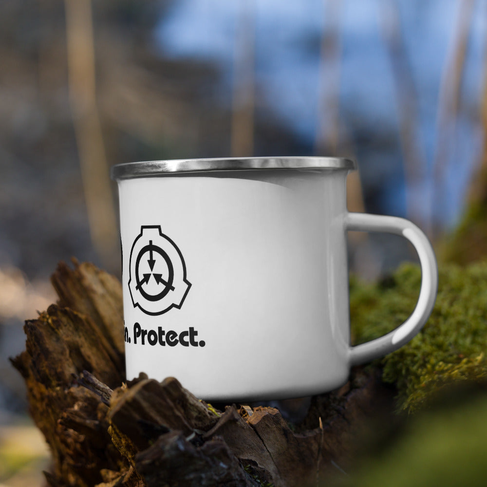 SCP Logo and Text Enamel Mug