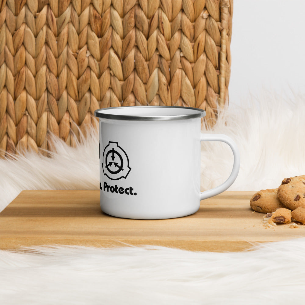 SCP Logo and Text Enamel Mug