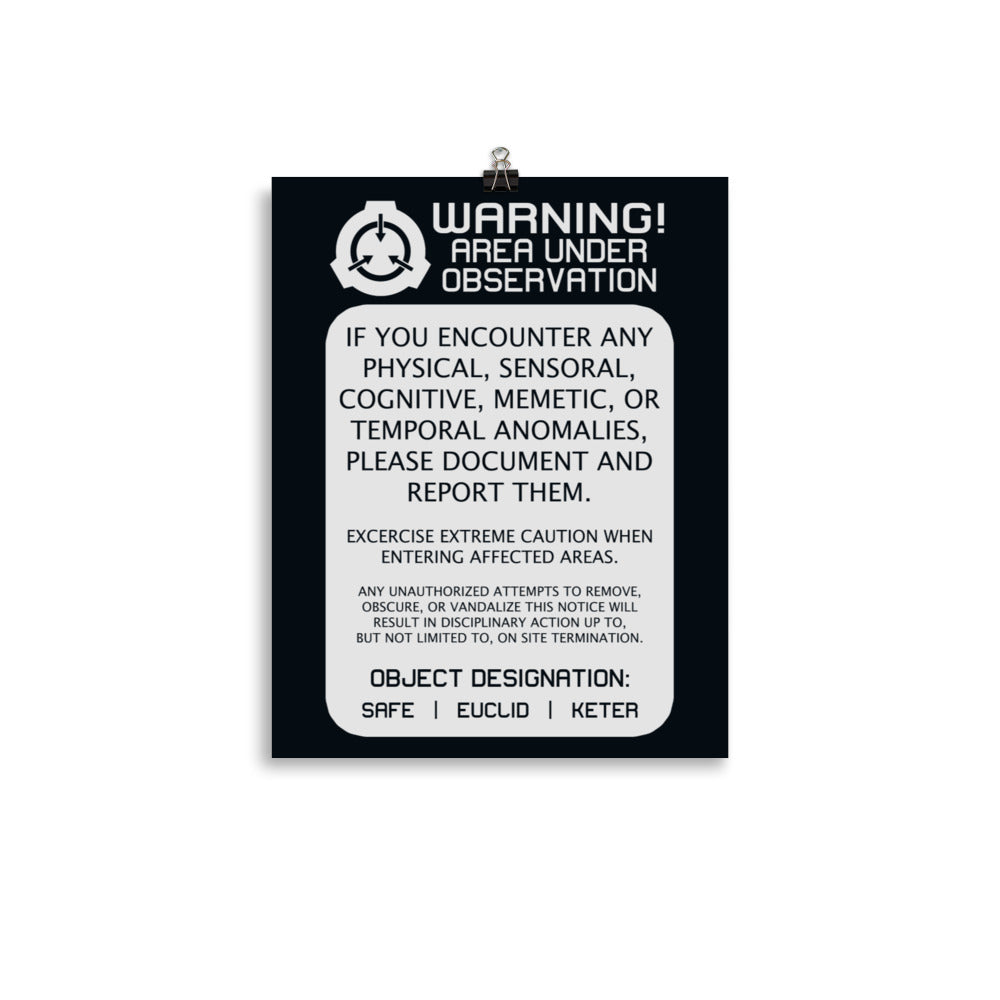 BLUE Warning Signage Poster