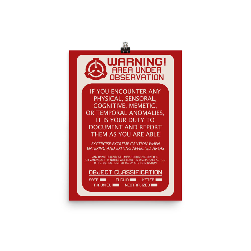RED Warning Signage Poster