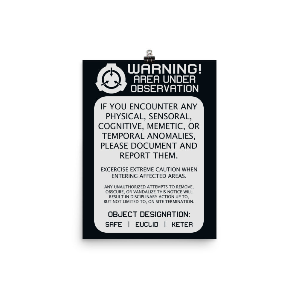 BLUE Warning Signage Poster