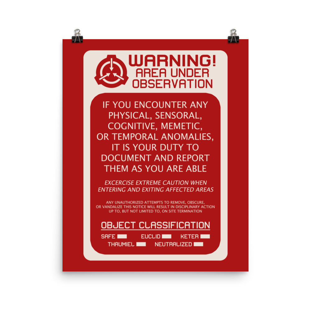 RED Warning Signage Poster