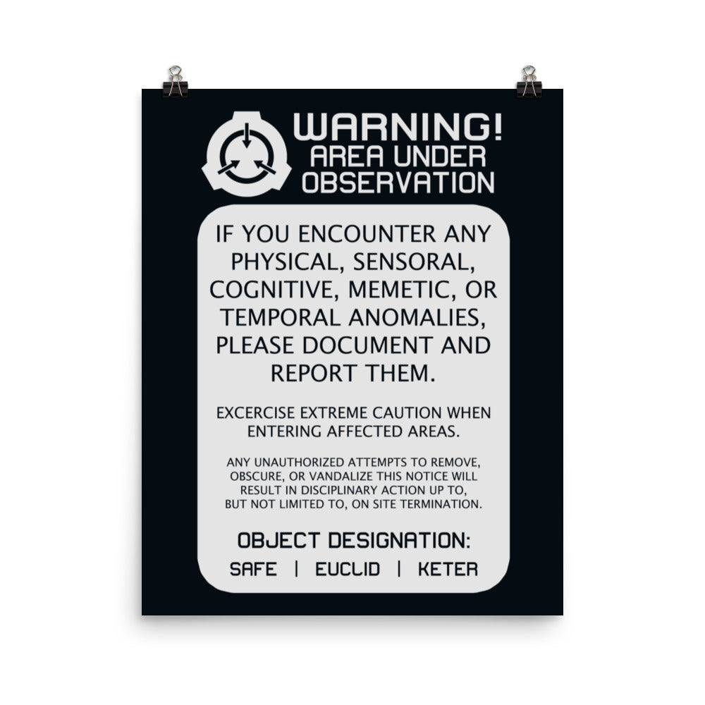 BLUE Warning Signage Poster
