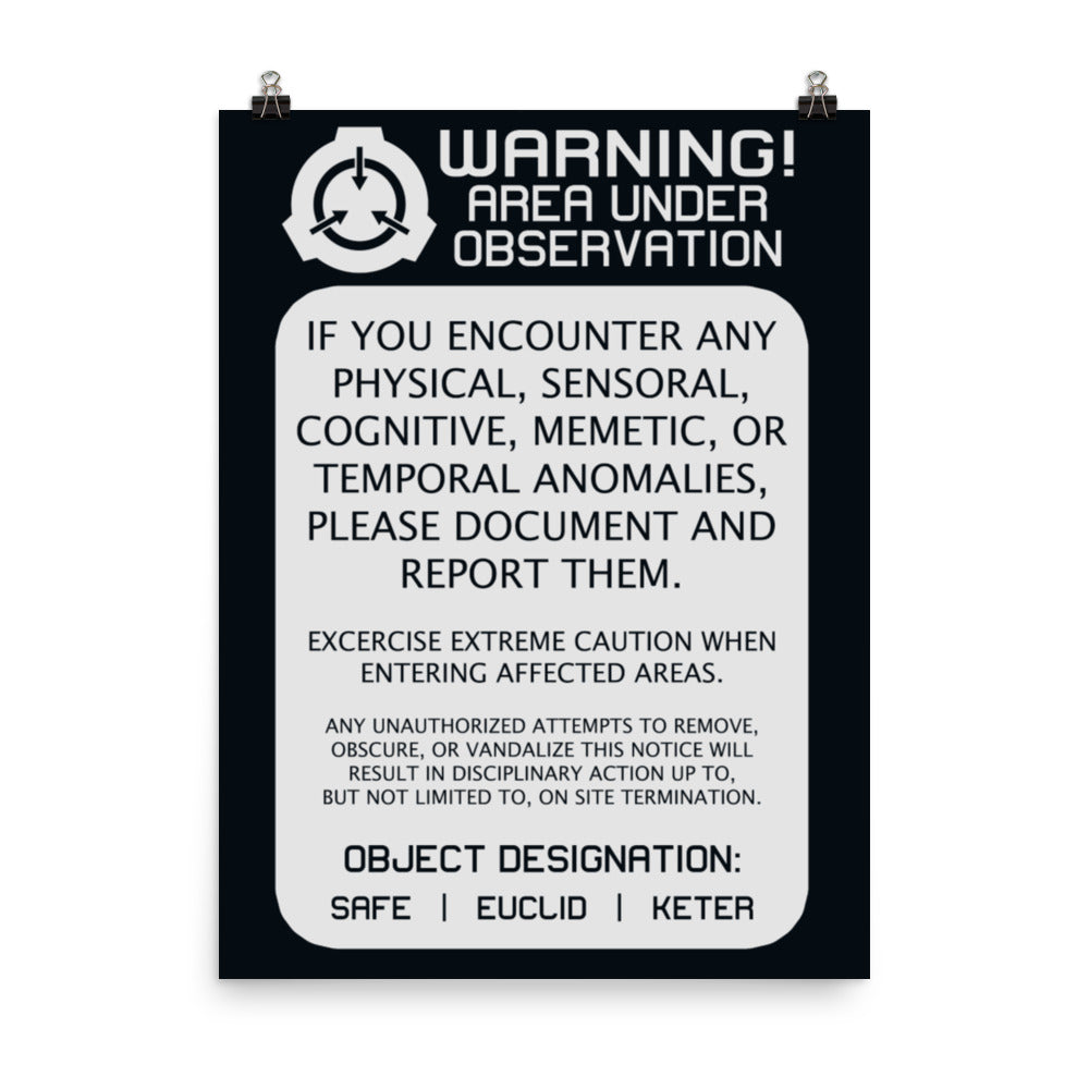 BLUE Warning Signage Poster