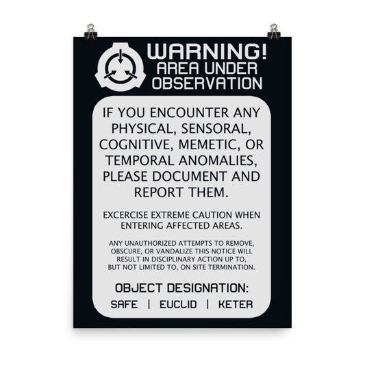BLUE Warning Signage Poster
