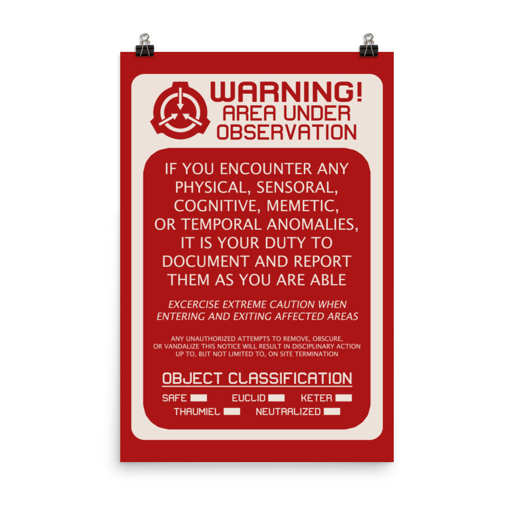 RED Warning Signage Poster
