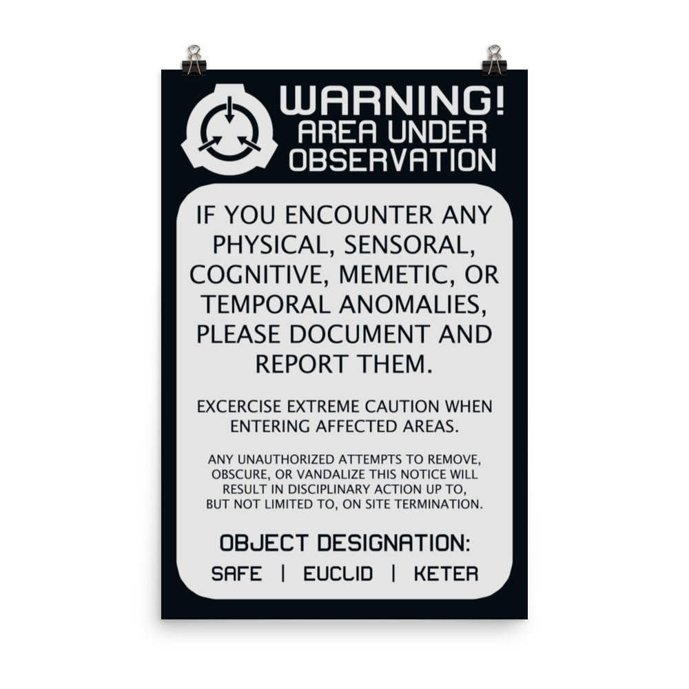 BLUE Warning Signage Poster