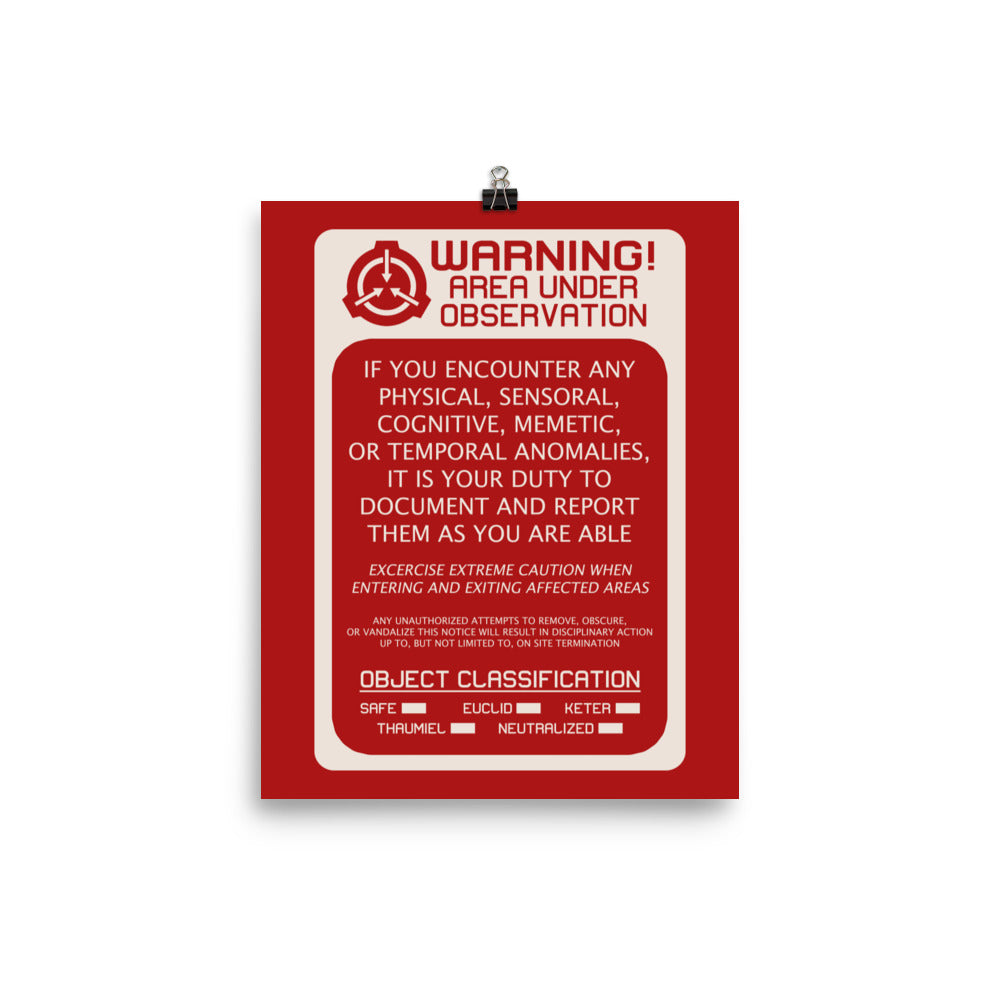 RED Warning Signage Poster