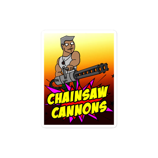 Chainsaw Cannons Sticker by SCP Illustrated