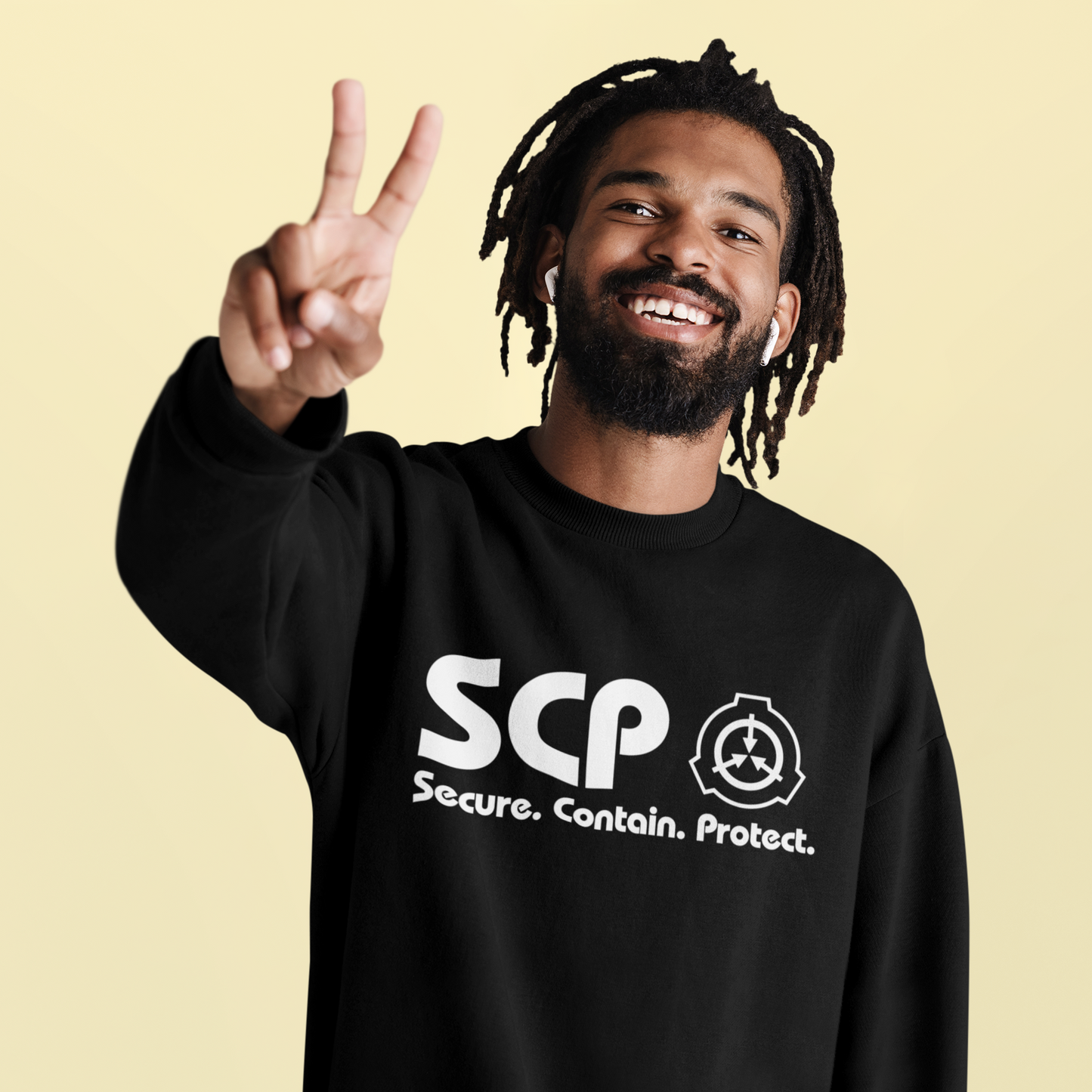 SCP White Logo and Slogan Unisex Sweatshirt