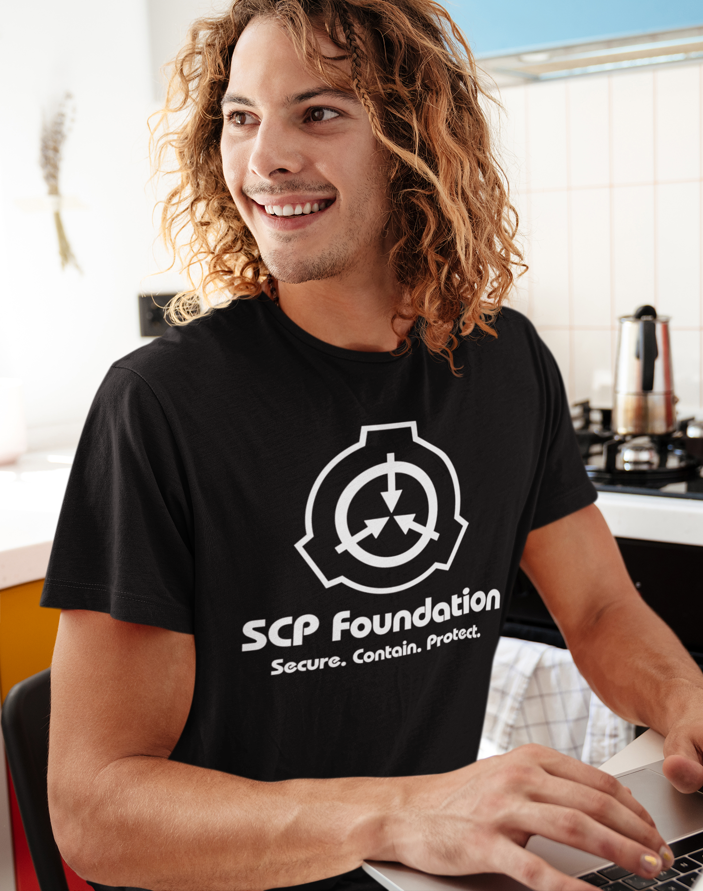 SCP Logo with Bottom Text Slogan Short-Sleeve Unisex T-Shirt – The