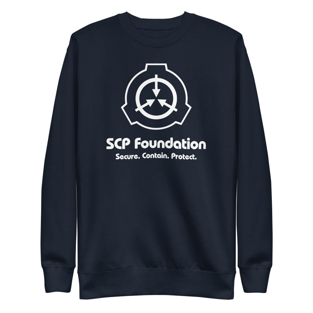 SCP White Big Logo and Slogan Unisex Sweatshirt