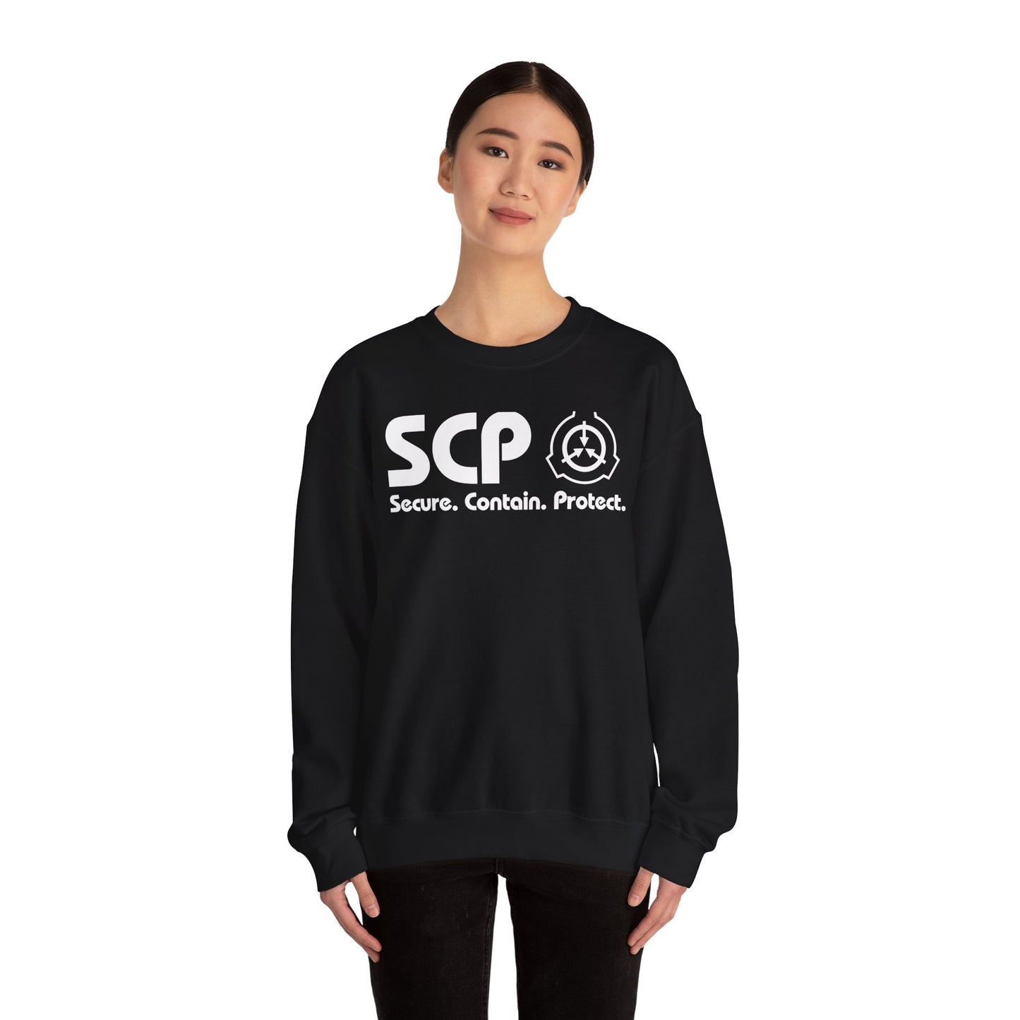 SCP White Logo and Slogan Unisex Sweatshirt
