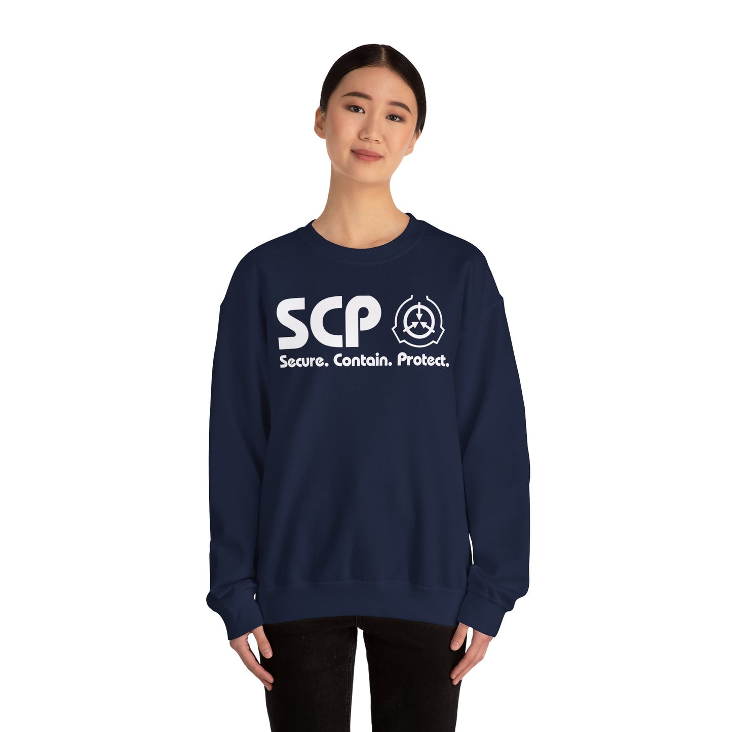 SCP White Logo and Slogan Unisex Sweatshirt