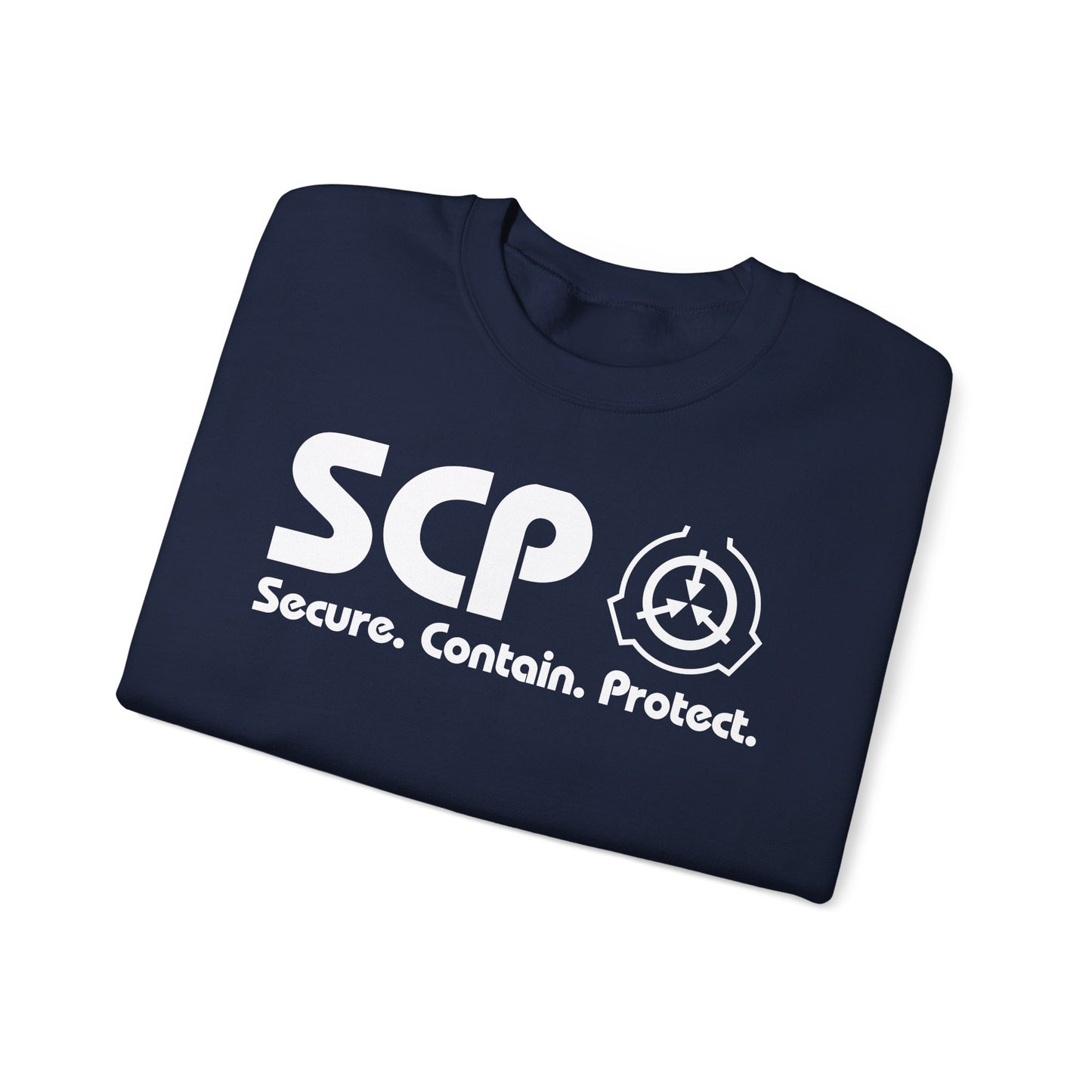 SCP White Logo and Slogan Unisex Sweatshirt