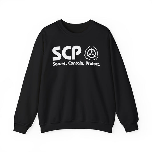 SCP White Logo and Slogan Unisex Sweatshirt