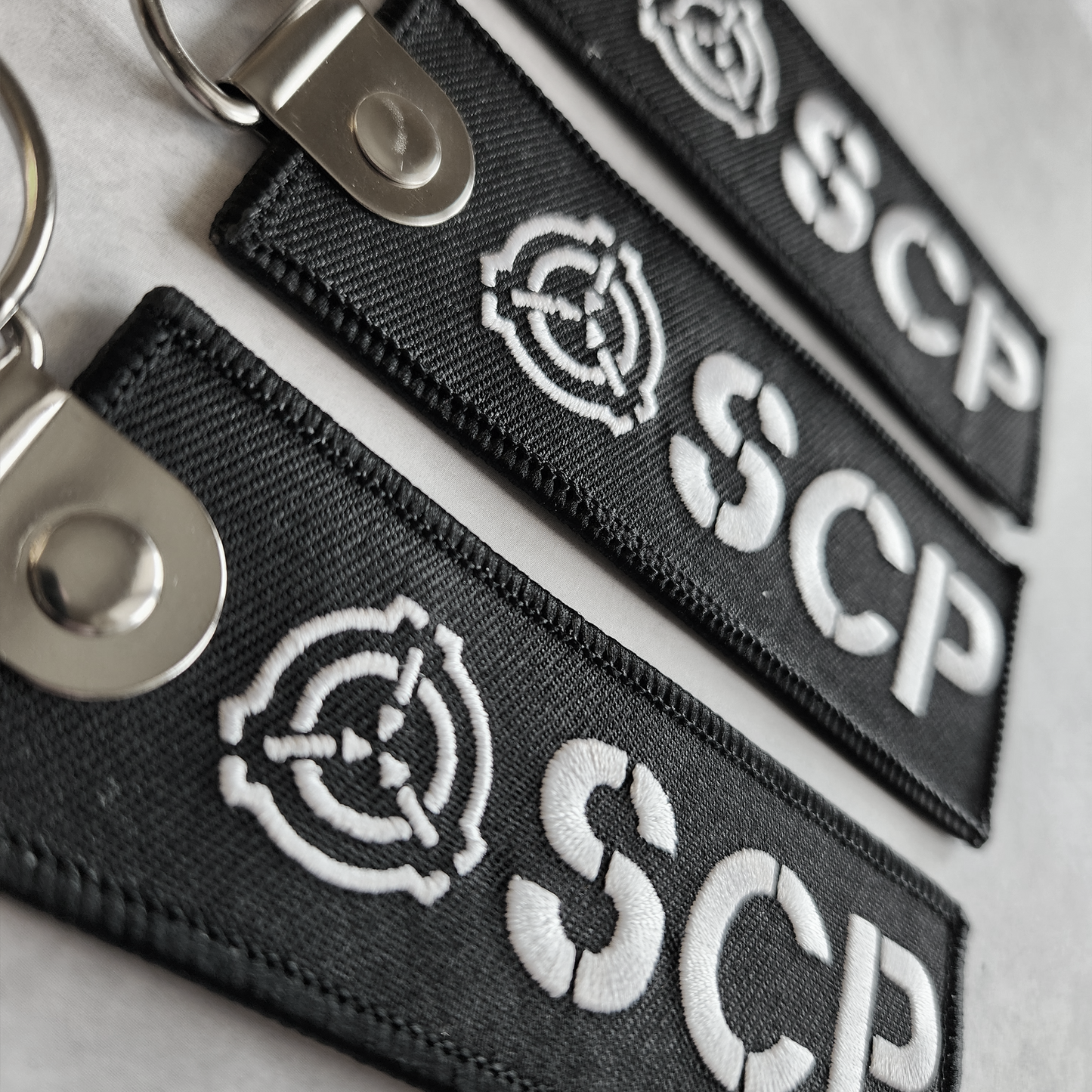 SCP Stencil Black Keychain