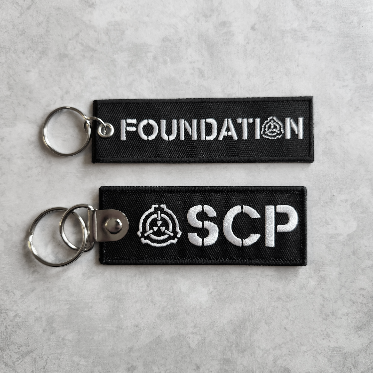 SCP Stencil Black Keychain