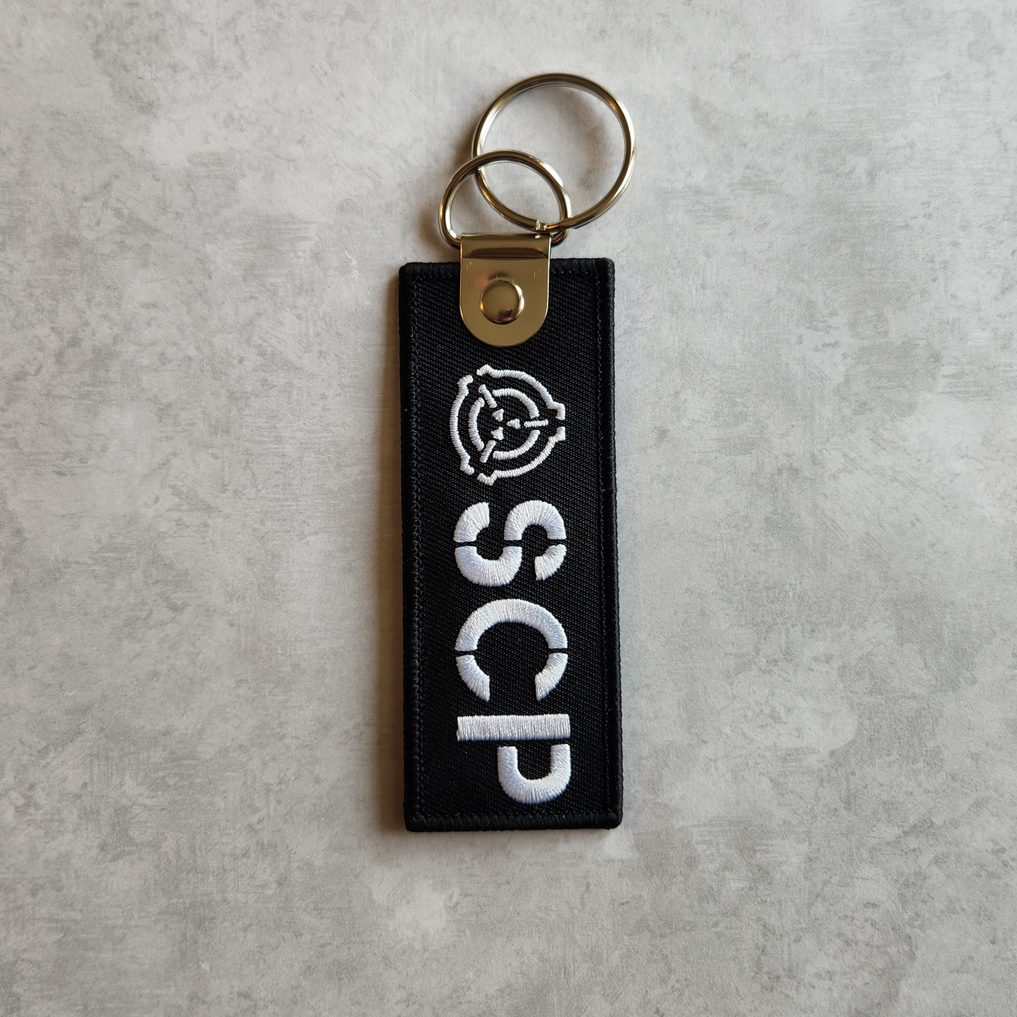 SCP Stencil Black Keychain