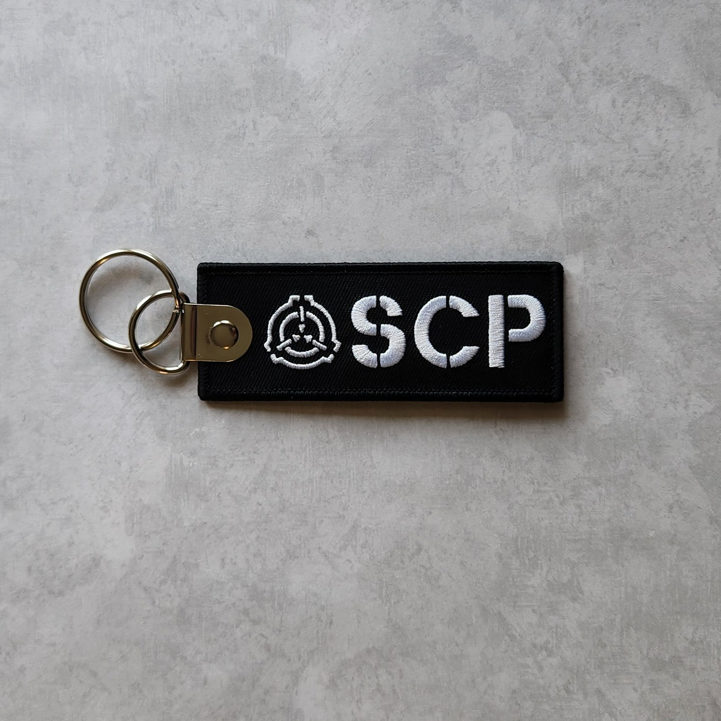 SCP Stencil Black Keychain