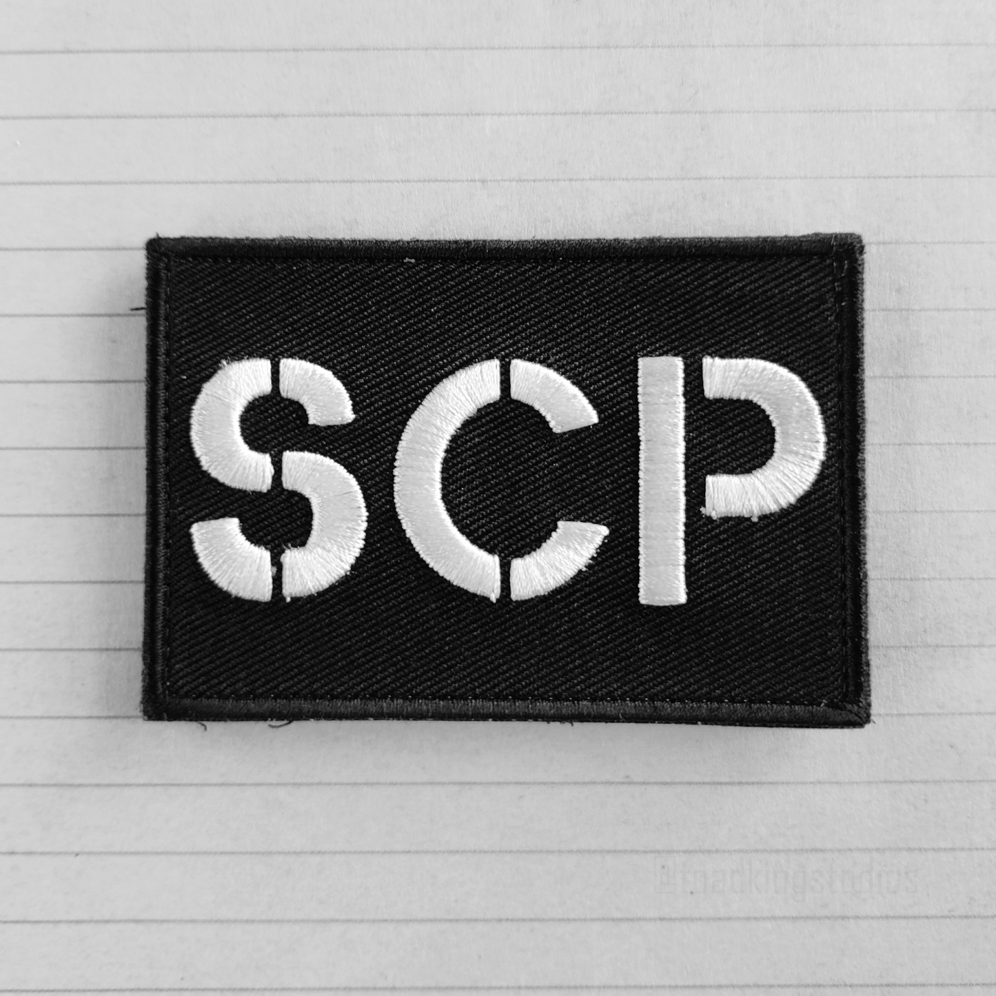 SCP Stencil Black 3-inch Iron-On Patch