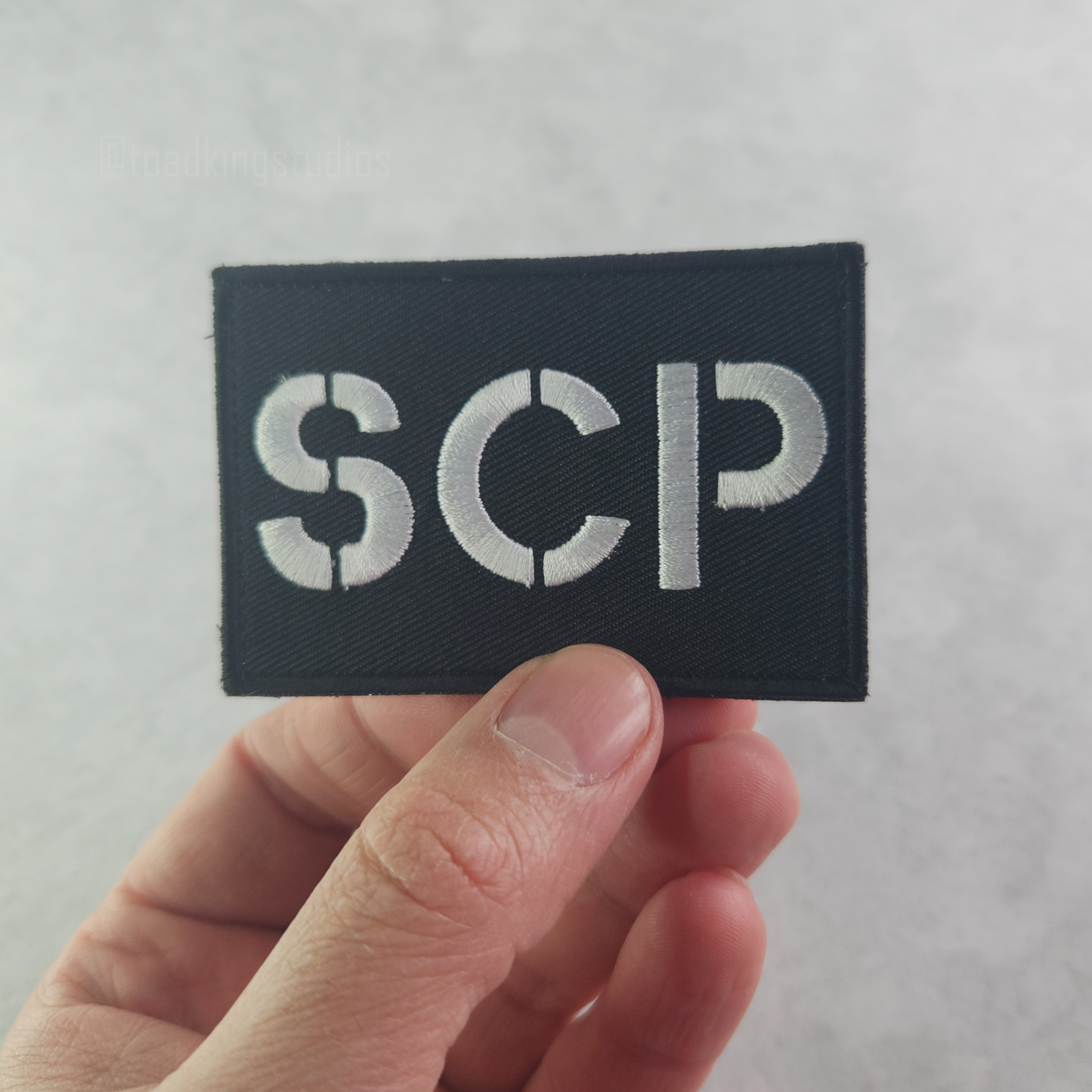 SCP Stencil Black 3-inch Iron-On Patch