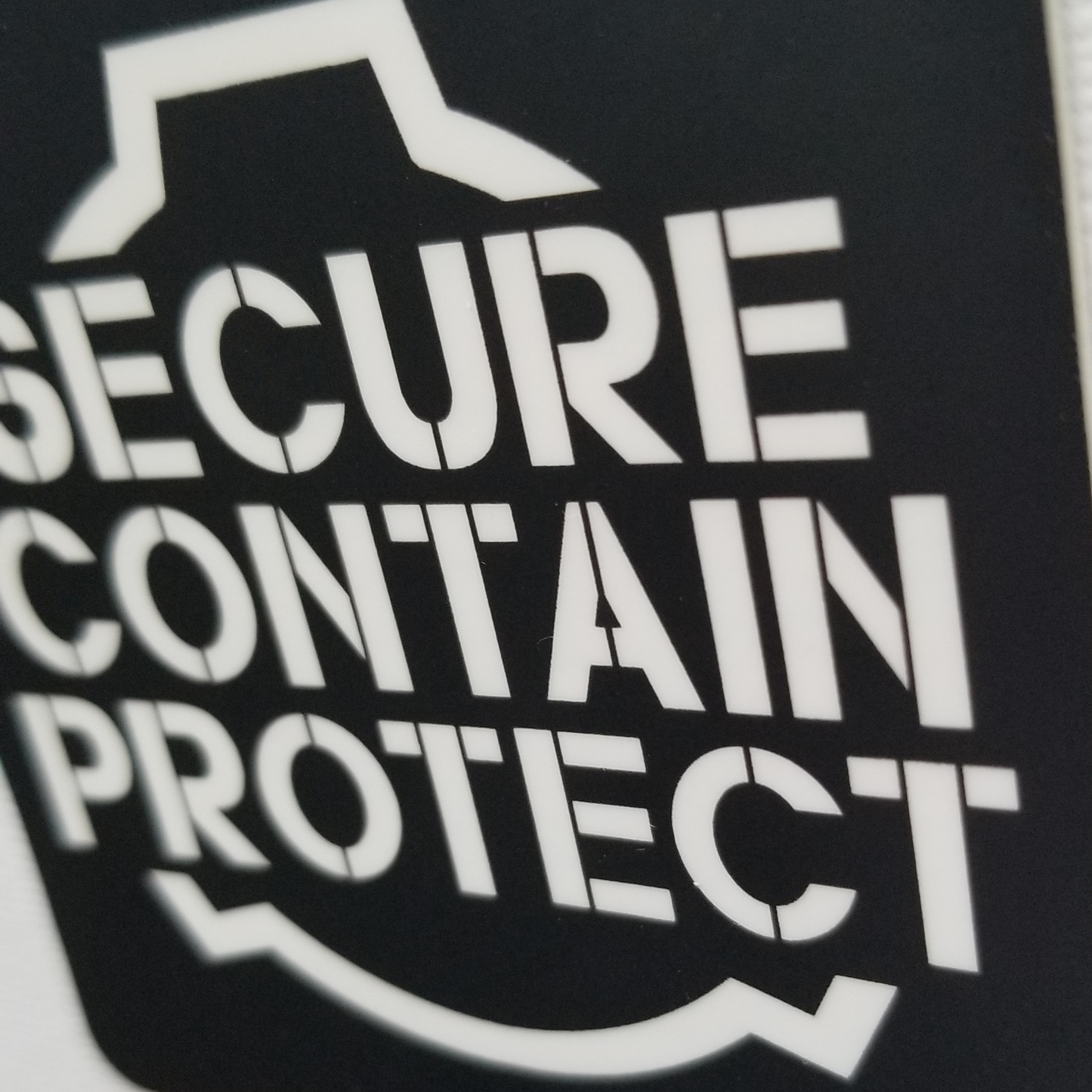 Secure Contain Protect Sticker