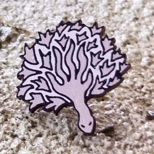 Wooden Serpents Hand Pin