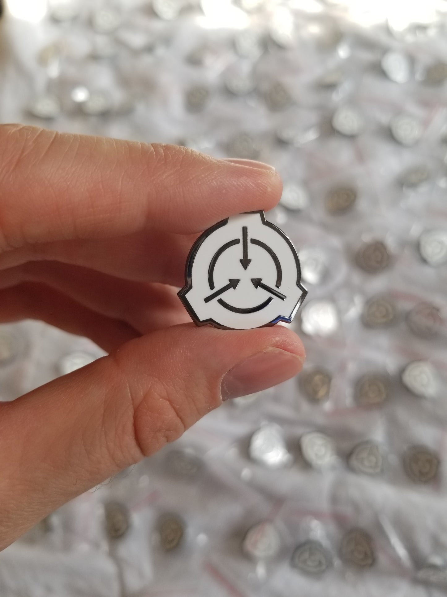 SCP Logo White 1-Inch Pin