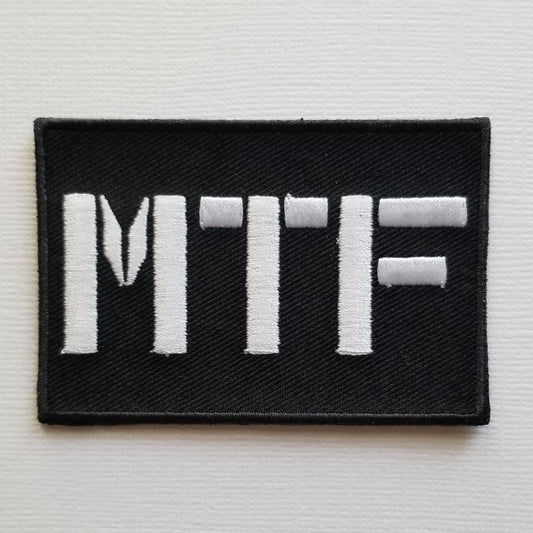 MTF Stencil Iron-on Text Black Patch