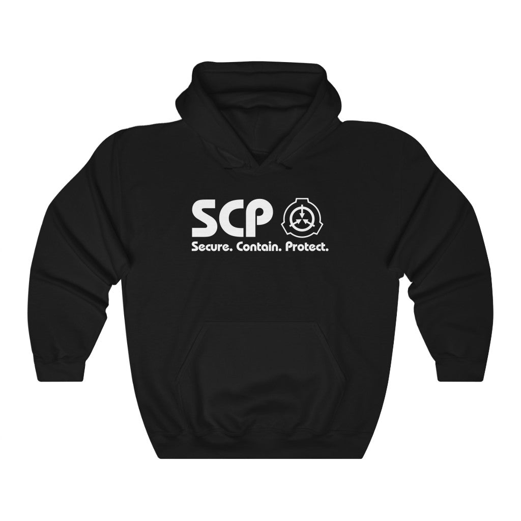 SCP White Logo and Slogan Unisex Hoodie