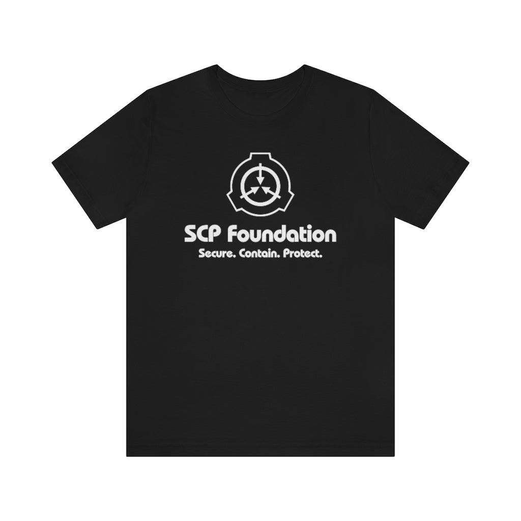 SCP Logo with Bottom Text Slogan Short-Sleeve Unisex T-Shirt