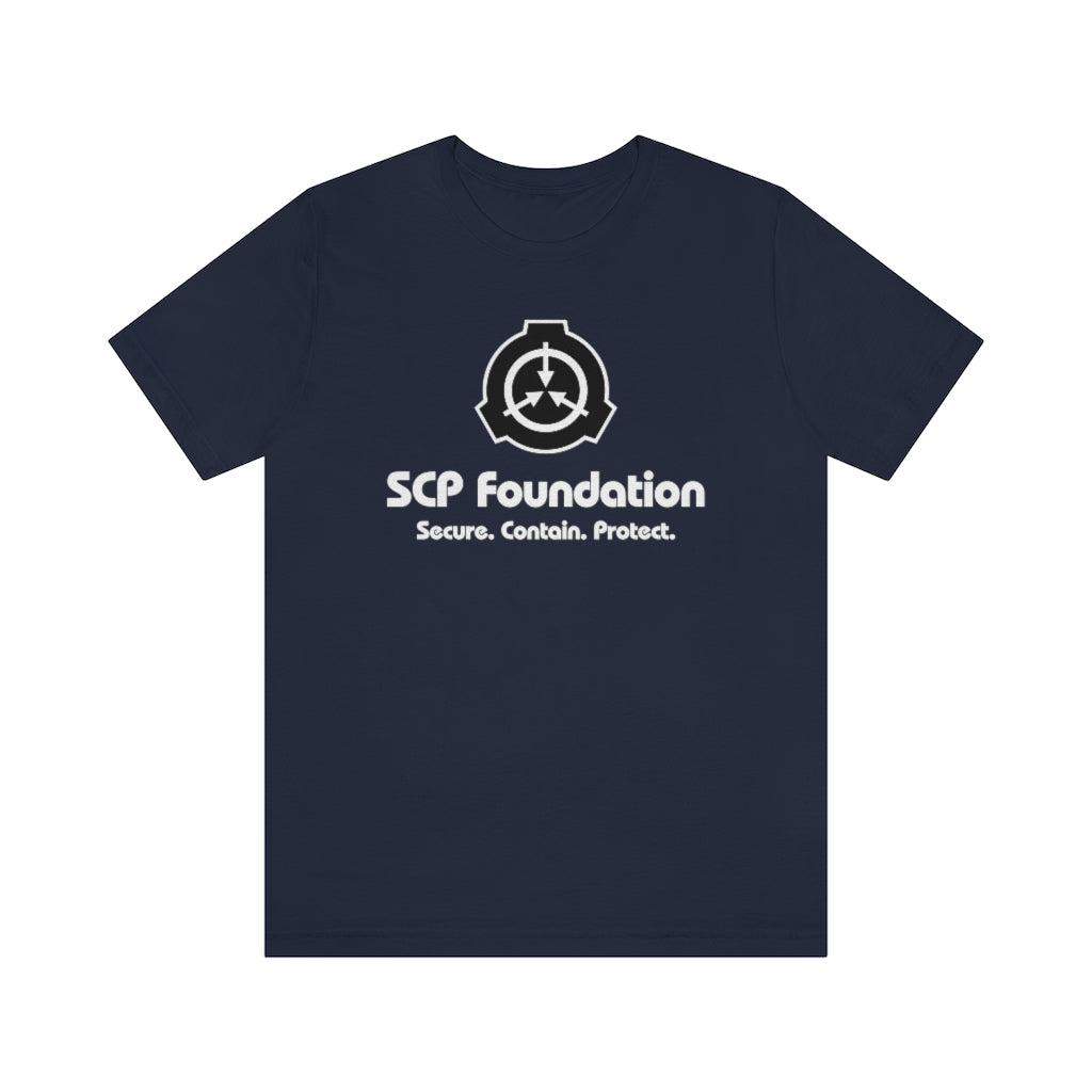 SCP Logo with Bottom Text Slogan Short-Sleeve Unisex T-Shirt
