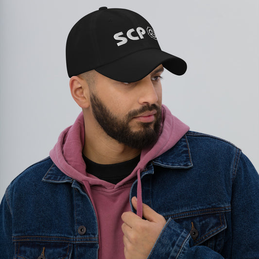 SCP White Logo and Slogan Hat