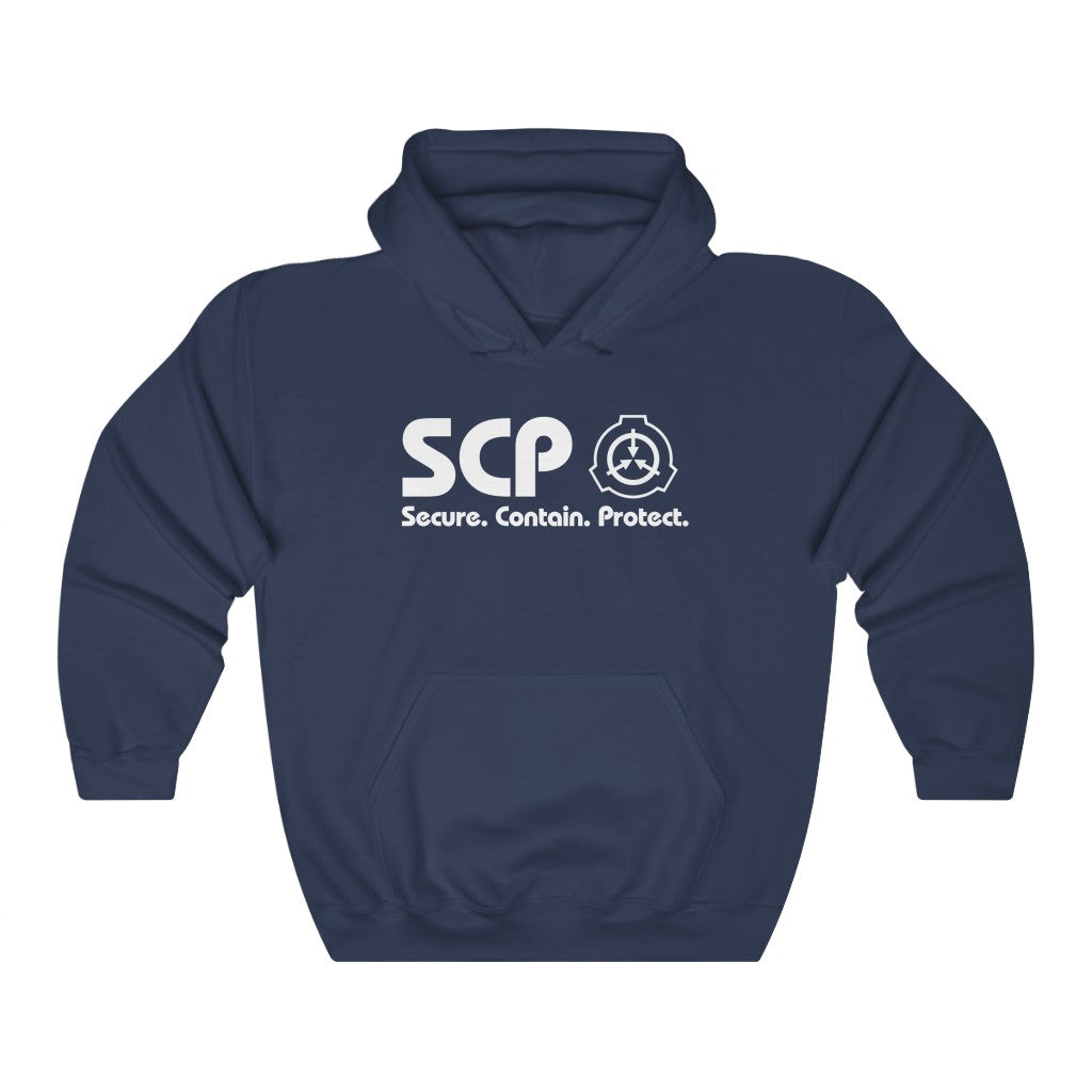 SCP White Logo and Slogan Unisex Hoodie