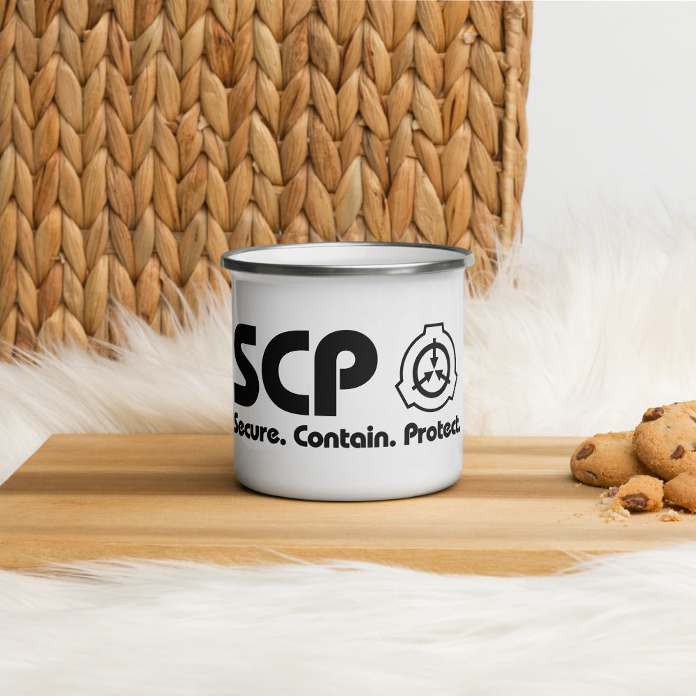 SCP Logo and Text Enamel Mug