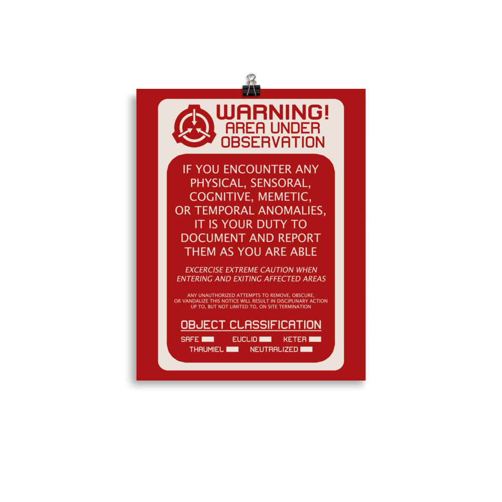RED Warning Signage Poster