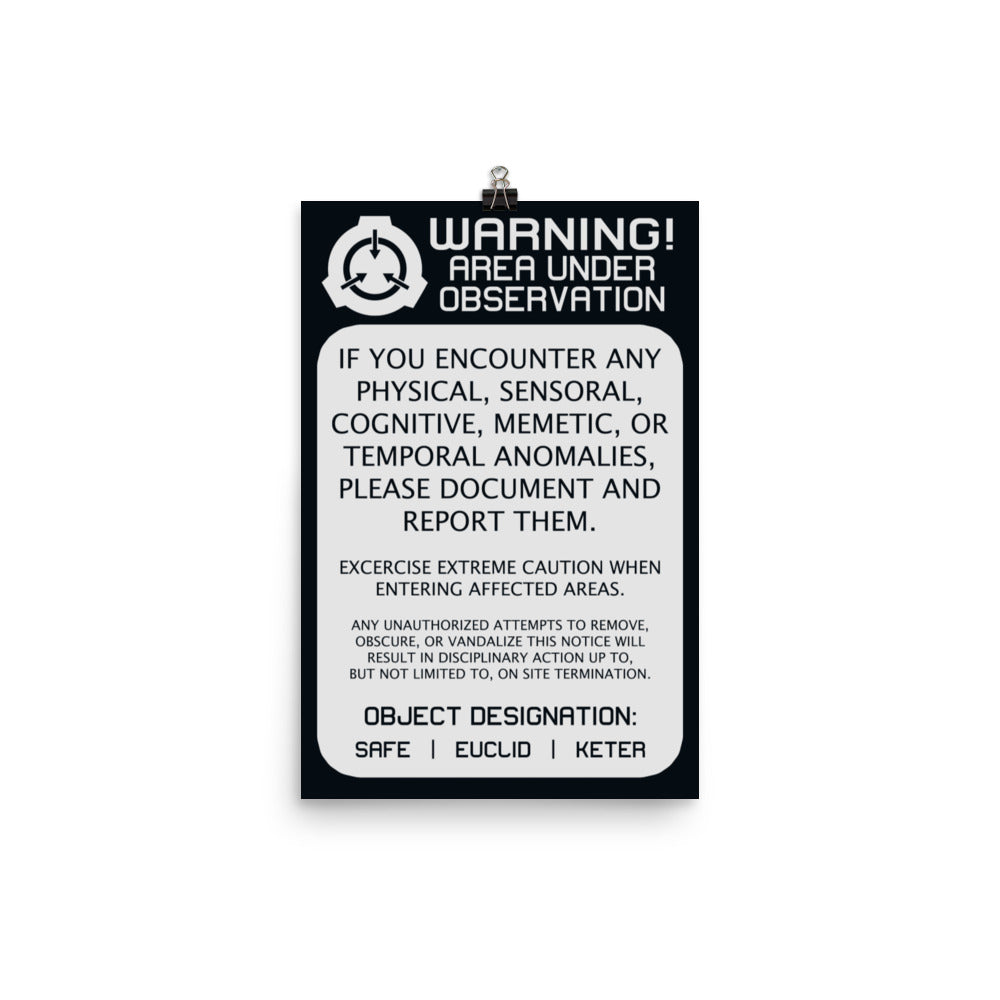 BLUE Warning Signage Poster – The SCP Store