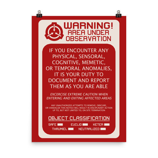 RED Warning Signage Poster