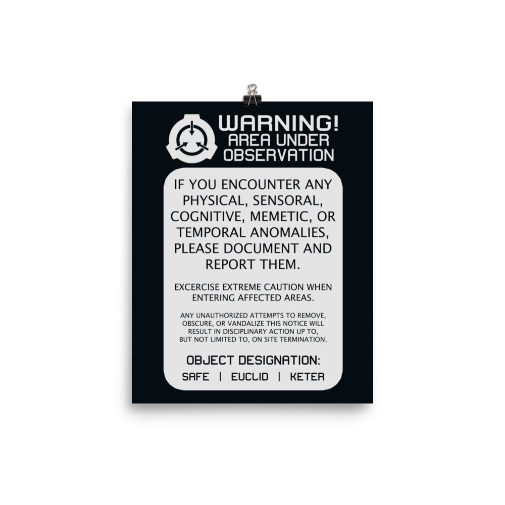 Blue Warning Tags BLUE Warning Signage Poster – The SCP Store
